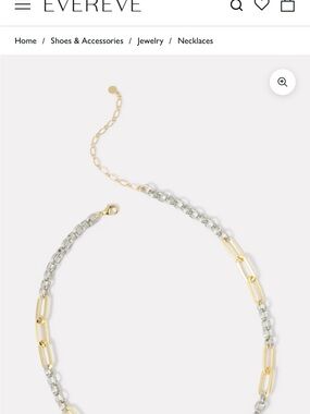 Evereve Mixed Metal Link Necklace in Gold and Silver